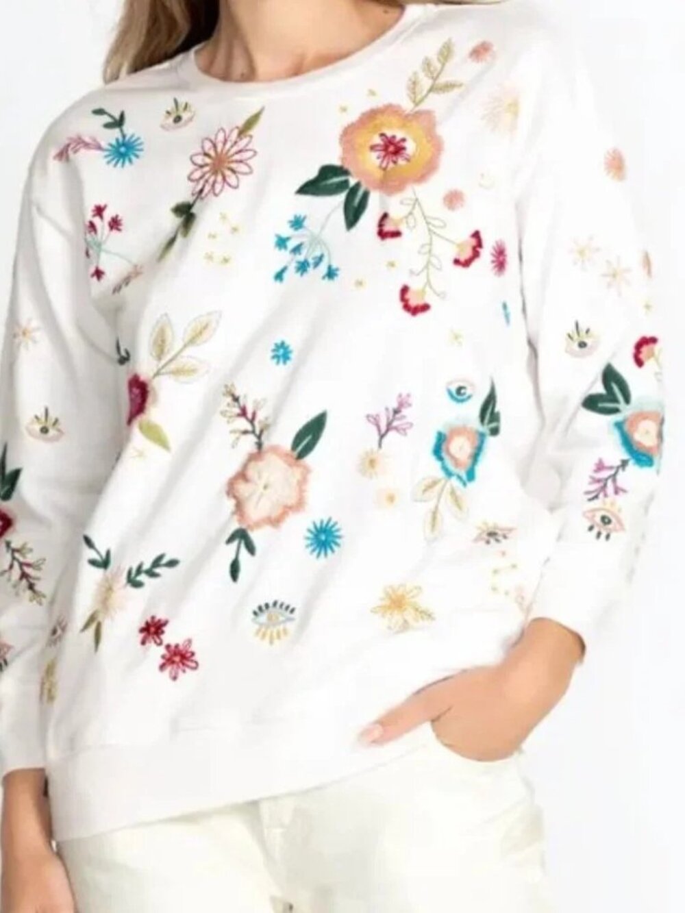 Johnny Was Martine Sweatshirt Side pockets